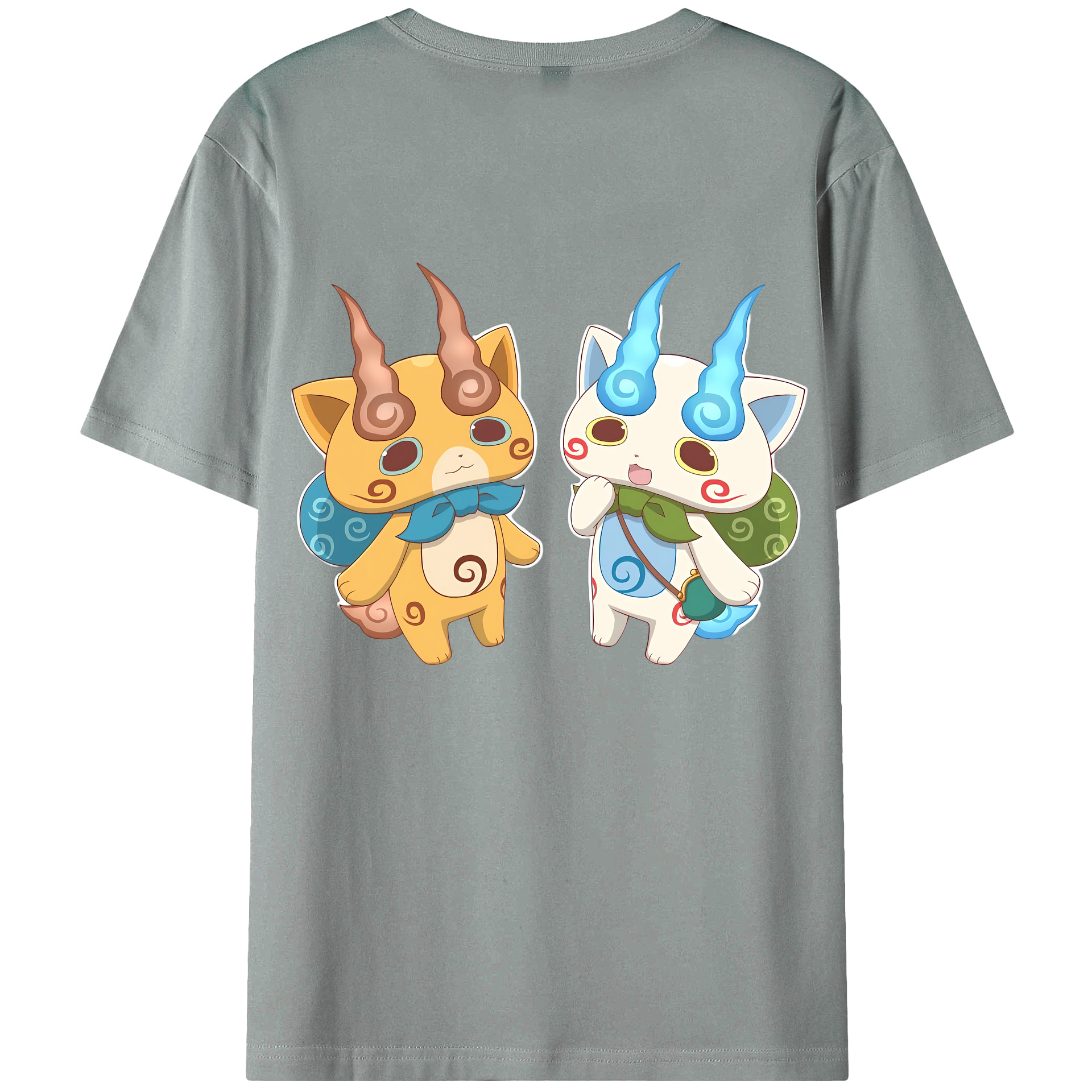 （画像用） 妖怪ウォッチ Yo-kai Watch 綿100％ メンズ半袖Tシャツ（バックプリント） 通気性